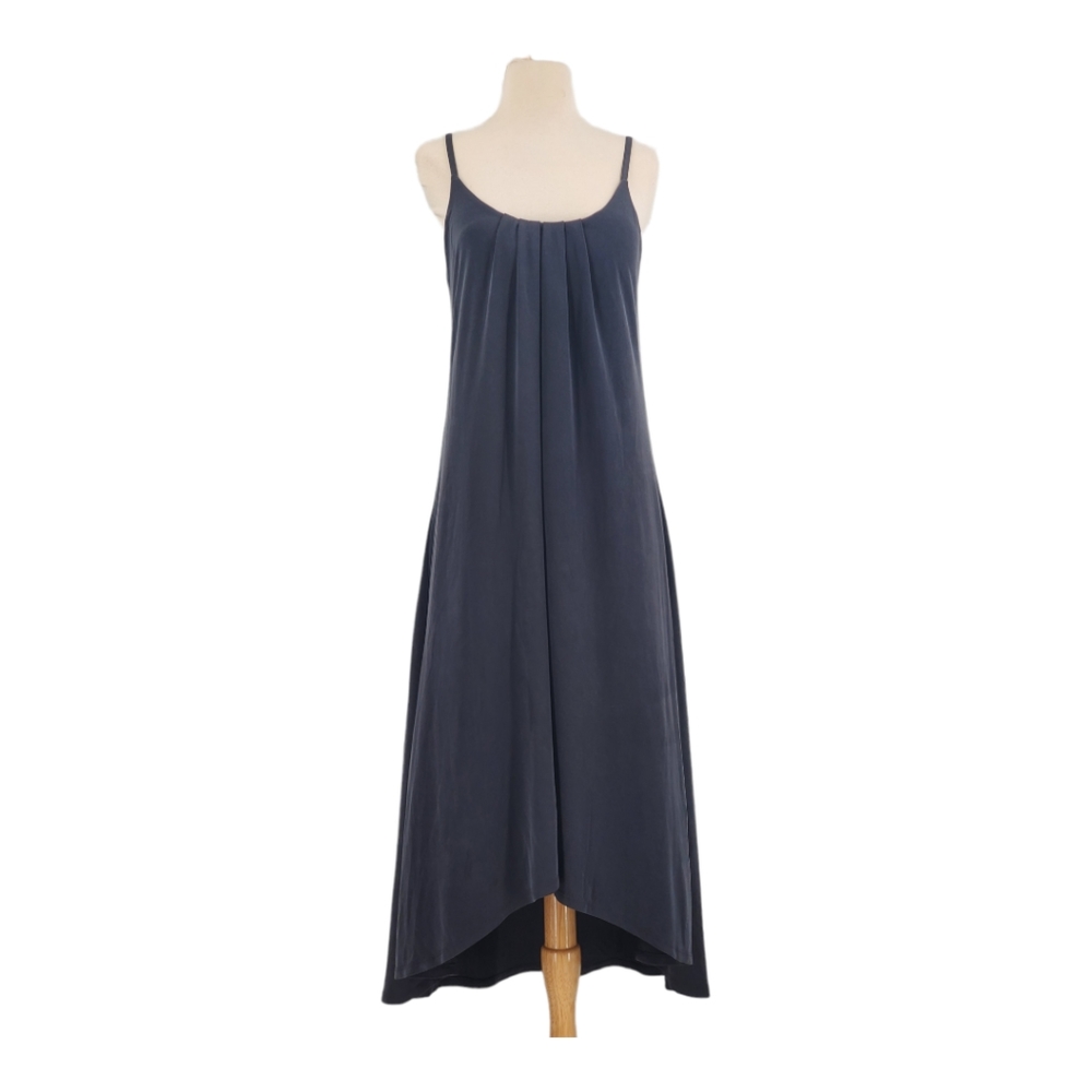Sigrid Olsen Charcoal Grey Sleeveless Trapeze High Low Midi Dress X-Small 0-2